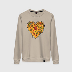 Свитшот хлопковый женский Pizza heart, цвет: миндальный