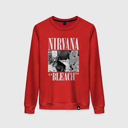 Свитшот хлопковый женский Nirvana bleach black album, цвет: красный