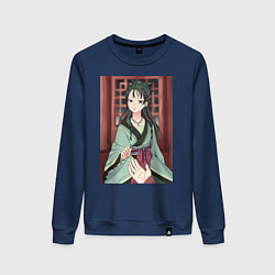 Свитшот хлопковый женский Монолог фармацевта Маомао принцесса, цвет: тёмно-синий