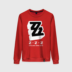 Свитшот хлопковый женский Zenless zone zero лого, цвет: красный