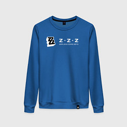 Свитшот хлопковый женский Zenless zone zero логотип, цвет: синий