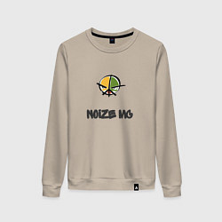 Свитшот хлопковый женский Логотип Noize MC, цвет: миндальный