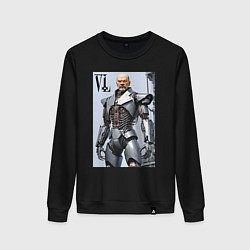 Свитшот хлопковый женский Vladimir Lenin - cyberpunk fantasy, цвет: черный