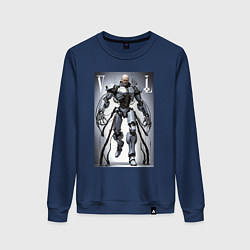 Свитшот хлопковый женский Cyber Lenin - armor on suction cups, цвет: тёмно-синий