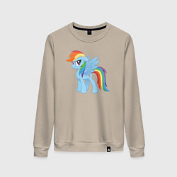 Свитшот хлопковый женский Рейнбоу Дэш из My Little Pony в кино, цвет: миндальный