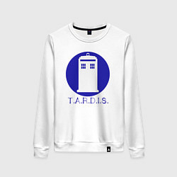 Свитшот хлопковый женский Blue tardis, цвет: белый