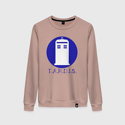 Свитшот хлопковый женский Blue tardis, цвет: пыльно-розовый