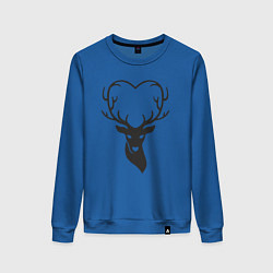 Свитшот хлопковый женский Love deer, цвет: синий