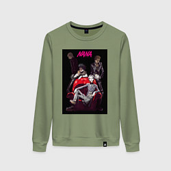 Свитшот хлопковый женский Нана Осаки группа, цвет: авокадо