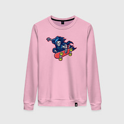 Свитшот хлопковый женский Смерть скейтер, цвет: светло-розовый