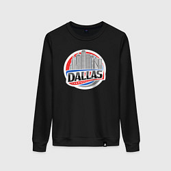 Свитшот хлопковый женский Dallas - USA, цвет: черный