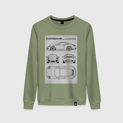 Женский свитшот Porsche 911 гоночный автомобиль