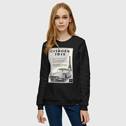 Свитшот хлопковый женский Автомобиль Citroen, цвет: черный — фото 2