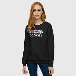 Свитшот хлопковый женский Milf and cookies милфа, цвет: черный — фото 2