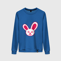 Свитшот хлопковый женский Токсичный заяц, цвет: синий