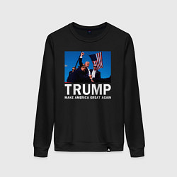 Свитшот хлопковый женский Дональд Трамп, цвет: черный