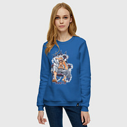 Свитшот хлопковый женский One piece дым smoke, цвет: синий — фото 2