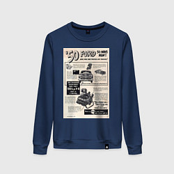 Свитшот хлопковый женский Ford ретро, цвет: тёмно-синий