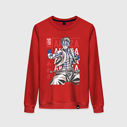 Свитшот хлопковый женский Клинок рассекающий демонов Акадза 3 Высшая Луна, цвет: красный