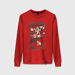 Свитшот хлопковый женский Клинок рассекающий демонов Гиа Giyu Tomioka, цвет: красный