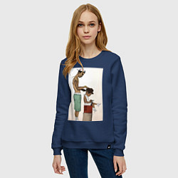 Свитшот хлопковый женский Парикмахер, цвет: тёмно-синий — фото 2