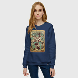 Свитшот хлопковый женский Барбер атрибуты, цвет: тёмно-синий — фото 2