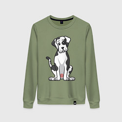 Свитшот хлопковый женский Милый дог, цвет: авокадо