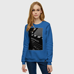Свитшот хлопковый женский Режиссёрская хлопушка, цвет: синий — фото 2