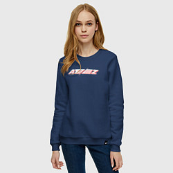 Свитшот хлопковый женский Ateez logo, цвет: тёмно-синий — фото 2