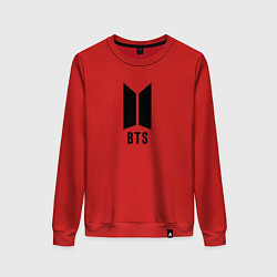 Свитшот хлопковый женский BTS знак, цвет: красный