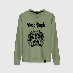 Свитшот хлопковый женский Deep Purple - rock dog, цвет: авокадо