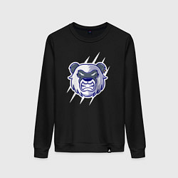 Свитшот хлопковый женский Злая панда, цвет: черный
