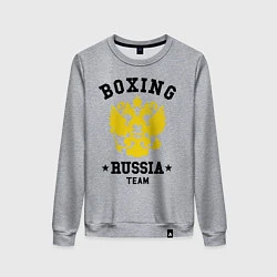 Свитшот хлопковый женский Boxing Russia Team, цвет: меланж