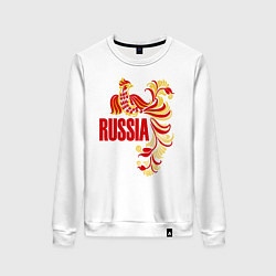 Свитшот хлопковый женский Russia, цвет: белый