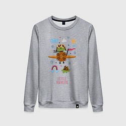 Свитшот хлопковый женский Лягушонок пилот, цвет: меланж