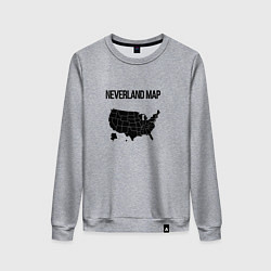 Женский свитшот Neverland map