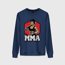 Свитшот хлопковый женский MMA girl, цвет: тёмно-синий