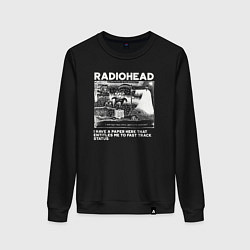 Свитшот хлопковый женский Radiohead band, цвет: черный