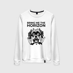 Свитшот хлопковый женский Bring Me the Horizon - rock dog, цвет: белый