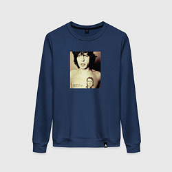 Свитшот хлопковый женский Мик Джаггер и Лоза, цвет: тёмно-синий