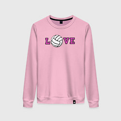 Свитшот хлопковый женский Love volley, цвет: светло-розовый