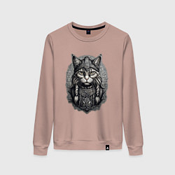 Свитшот хлопковый женский Viking cat, цвет: пыльно-розовый