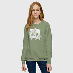 Свитшот хлопковый женский Леди ковбой, цвет: авокадо — фото 2