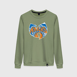 Свитшот хлопковый женский Wu-tang knicks, цвет: авокадо