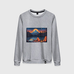 Женский свитшот Палатка на берегу озера