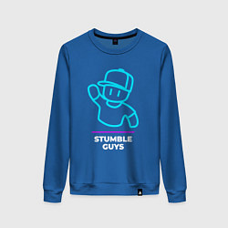 Женский свитшот Символ Stumble Guys в неоновых цветах