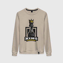 Свитшот хлопковый женский Королевские стратегии, цвет: миндальный