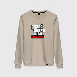 Свитшот хлопковый женский GTA online logo game, цвет: миндальный