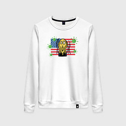 Свитшот хлопковый женский Вирус в США, цвет: белый