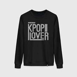 Свитшот хлопковый женский K-pop lover, цвет: черный